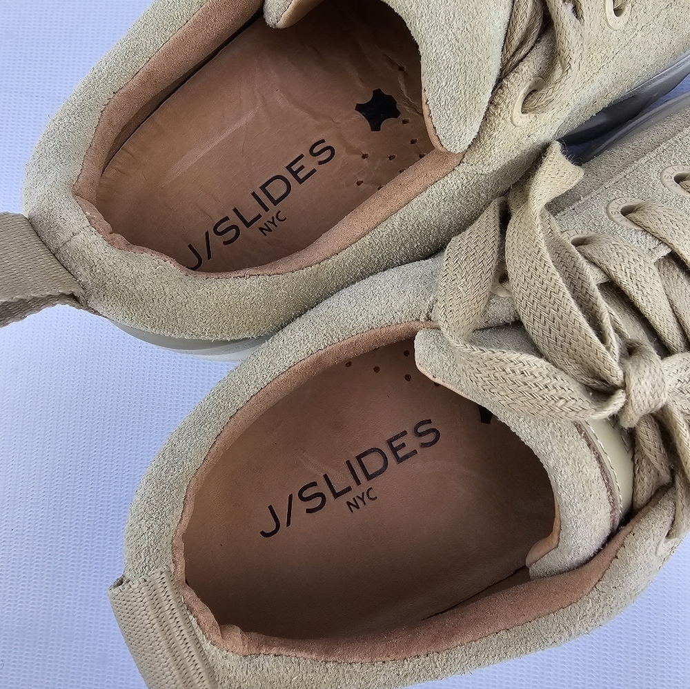 J/Slides Women's Roger Platform Sneakers Sand Suede 7.5 - Picture 8 of 9